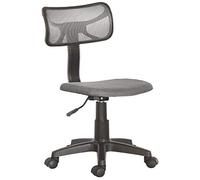 BAKAJI Chaise pivotante 5 Roues Chambre Bureau Dossier Ergonomique, Toile, Gris, Medium