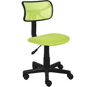 BAKAJI Chaise pivotante 5 Roues Chambre Bureau Dossier Ergonomique Vert, Toile, 40D x 40W x 82H cm