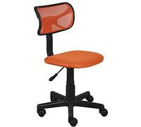 BAKAJI Chaise pivotante de Bureau réglable en Hauteur avec roulettes de Bureau pour Chambre avec Dossier Ergonomique en Maille Respirante Assise rembourrée (Orange)