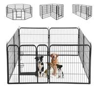 BAKAJI Clôture avec Porte pour Animaux en Fer modulable, clôture modulable Personnalisable en métal, clôtures intérieures et extérieures pour Chiens, Chats, Hamsters, Lapins, Chinchilla (77 x 60 cm)