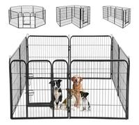 BAKAJI Clôture avec Porte pour Animaux en Fer modulable, clôture modulable Personnalisable en métal, clôtures intérieures et extérieures pour Chiens, Chats, Hamsters, Lapins, Chinchilla (77 x 80 cm)