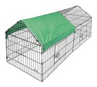 Bakaji Clôture pour Animaux Cages pour Lapins Poulets d'india pour Petits Animaux de l'extérieur Bâche de Protection Contre Le Soleil Matériau en Acier Dimensions 180 x 75