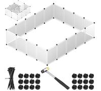 BAKAJI Clôture pour Animaux de Petite Taille Personnalisable en Plastique avec Plancher antidérapant, clôture modulable, Fond Transparent, cochons d'Inde, Hamsters, Lapins (110 x 75 x 39 cm)