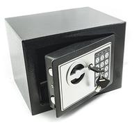 Bakaji Coffre-Fort Mural avec numérique Digital électronique 23 x 17 x 17 cm Sécurité Maison Hôtel Hôtel Safe + 4 Piles AA d'urgence et Touches Gris foncé