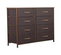 BAKAJI Commode de Chevet, 8 tiroirs, Grande capacité, Pratique, Polyvalent, Meuble Durable, Tissu Multicolore, Robuste, mobilier économe, Dimensions 96 x 81 x 30 cm (Marron)