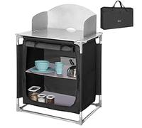 BAKAJI Cuisine Armoire Meuble de Table de Camping Compact Compact Portable Pliable avec Cadre en Aluminium avec Cuisine Garde-Boue Sac pour Le Transport