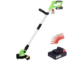 BAKAJI Débroussailleuse électrique avec Batterie au Lithium Rechargeable 20V 2Ah, Tondeuse à Gazon avec Hauteur et tête, Coupe réglable, Tondeuse de Jardin