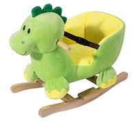 Bakaji Dinosaure à Bascule en Peluche pour Enfants avec Effets sonores, poignées et Ceinture de sécurité