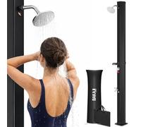 BAKAJI Douche Solaire pour Jardin, Piscine, extérieur, Camping, réservoir, 20 l, avec pommeau réglable, mélangeur d'eau Chaude, raccord Tuyau de Jardin (40 litres)