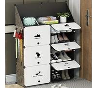 BAKAJI Étagère à Chaussures Modulaire 6 Cubes Gain de Place Chaussures Mobile Capacité Modulaire 20 Paires Organisateur de Stockage Portable Entrée Maison Design Moderne