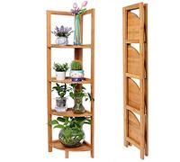 Bakaji Étagère d'angle en Bamboo pour Plantes d'intérieur et d'extérieur de 120 cm de Haut, Grande Table en Bois pour Plusieurs Plantes, terrasse, Balcon, Jardin, Bureau, décoration d'intérieur