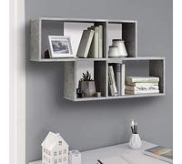 BAKAJI Étagère de bibliothèque Murale Design Moderne avec 4 étagères Structure en Bois MDF Bicolore Dimensions 100 x 53 x 19,5 cm décoration Murale décoration Maison Office (Gris Blanc)