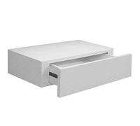 BAKAJI Étagère Murale avec tiroir Suspendu escamotable Murale étagère en Bois MDF Design Moderne scandinave, Dimensions 40 x 24 x 10 cm, décoration de Maison (Blanc)