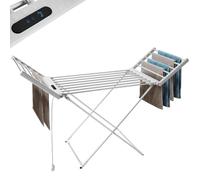 BAKAJI Étendoir à linge électrique chauffé 260 W pliable, Sèche Linge Séchoirs à Linge Chauffant Indépendant en Aluminium, Fermeture Slim