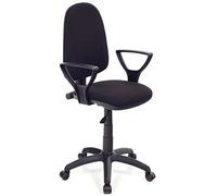 BAKAJI Fauteuil de Bureau présidentiel en Tissu et Structure en polypropylène, Rotation 360 degrés, Hauteur réglable (Noir)