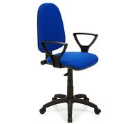 BAKAJI Fauteuil de Bureau présidentiel en Tissu et Structure en polypropylène, Rotation 360 degrés, Hauteur réglable (Bleu)