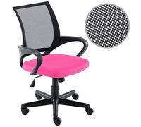 BAKAJI Fauteuil de Bureau présidentiel en Tissu Filet Respirant Rotation 360 degrés directionnelle Hauteur réglable (Rose Noir)