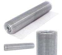 Bakaji Grillage métallique électro-soudé, hauteur 100 cm, longueur 15 m, maille 12 x 12 mm, galvanisé pour clôture et cages d'animaux en métal, bricolage, jardin