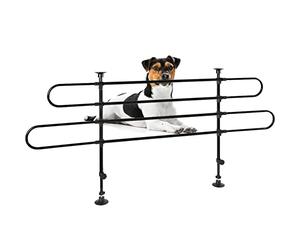 BAKAJI Grille de séparation de voiture pour chien universelle avec tige télescopique, filet de protection de coffre pour transport d'animaux, fer réglable, barrière séparatrice (2 éléments)