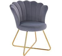 BAKAJI Gris Fauteuil Relax avec Dossier et Assise en Velours Structure métal, Standard