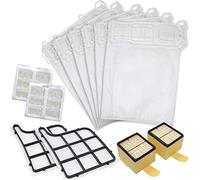 Bakaji Kit 12 sacs + 12 parfums + 2 filtres Hepa et 2 moteurs de rechange pour aspirateur balai électrique VK 135 VK 136 pièces compatibles