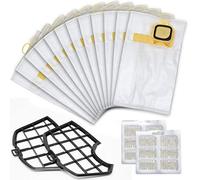 Bakaji Kit 12 sacs + 12 parfums + 2 filtres moteur de rechange pour aspirateur balai électrique VK 140 VK 150, pièces de rechange compatibles de très haute qualité