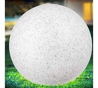 Bakaji Lampe de jardin en forme de sphère, diamètre de 30 cm, éclairage extérieur au sol ou sur table, culot E27, ampoule max. 30 W, décoration effet pierre, avec piquets de fixation