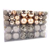 BAKAJI Lot de 100 Boules de Noël diamètre 3/4/6 cm décorations pour Sapin de Noël (Champagne)