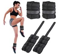BAKAJI Lot de 2 poids pour chevilles et poignets de 1,25 kg entraînement de gymnastique aérobic Fitness renforcement musculaire en tissu néoprène avec boucle réglable et fermeture déchirure, poids
