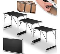 BAKAJI Lot de 3 Tables Pliantes multifonctionnelles pour l'extérieur, Tables Basses avec 4 hauteurs réglables et poignée de Transport, Table de Camping réglable pour Pique-Nique, extérieur, Camping,