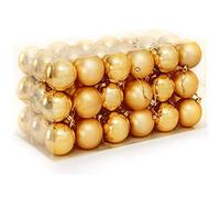 BAKAJI Lot de 54 Boules de Noël avec Surface Brillante et Mate, diamètre 6 cm, décorations pour Sapin de Noël (doré)