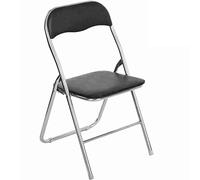 BAKAJI Lot de 6 chaises rembourrées Pliantes pour économiser de l'espace, Structure en métal Gris, Chaise Salle De Conférrence Confortable Et Pratique, 44D x 49W x 79H cm (Noir)