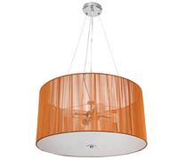Bakaji Lustre à suspension, lampe de plafond, style rétro en toile et verre avec structure en fer, 4 lumières 50 x 80 cm, multicolore