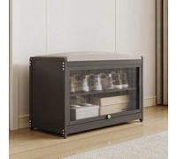 BAKAJI Meuble à chaussures avec assise et 2 compartiments intérieurs peu encombrants, meuble banc à chaussures avec porte transparente et base antidérapante pour entrée, chambre à coucher, entrée 70 x