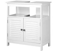 BAKAJI Meuble lavabo, Bois d'ingénierie, Blanc, 60x30x60 cm