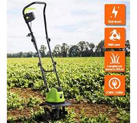 BAKAJI Motozappa pour Orto Électrozappa Puissance 750 W Machine à Moteur électrique 4 Lames de 20 cm Largeur Travail 32 cm Vitesse 380 RPM avec poignée Ergonomique Culture Jardin