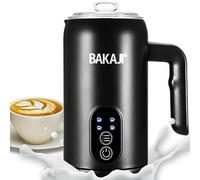 BAKAJI Mousseur à lait électrique 4 en 1, capucinateur automatique 350 ml, moussant pour mousse lait, fonctionnement silencieux, idéal Cappuccino chaud ou froid, café tacheté, acier inoxydable