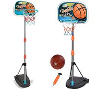 BAKAJI Panier de Basket-Ball à Pied Jouet pour Enfants avec Hauteur réglable jusqu'à 158 cm et Base remplissable Playset Sport d'extérieur Jardin et intérieur Ballon et gonfleur Inclus