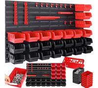 BAKAJI Panneau Mural avec boîte de Rangement et Support pour Outils, Plastique Rigide, Multicolore, 95 x 54 cm