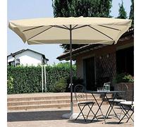 BAKAJI Parasol de jardin mât central 3 x 2 m en acier, fermeture à poulie, système Air vent, ameublement ambiances extérieures, tonnelle piscine terrasse (Ecru)