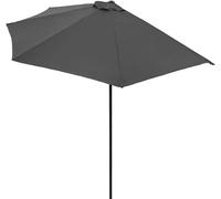 BAKAJI Parasol mural pour jardin, taille 270 cm, parasol mural extérieur, avec couverture imperméable et 5 ribs, idéal pour bar, restaurant, patio, balcon, gris, Grande