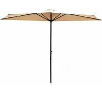 BAKAJI Parasol mural pour jardin, taille 270 cm, parasol mural extérieur, avec couverture imperméable et 5 ribs, idéal pour bar, restaurant, patio, balcon, ecru, Grande, Élégant