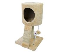 BAKAJI Pets Collection Arbre à Chat avec Niche pour Chat Hauteur 51 cm Couleur Beige