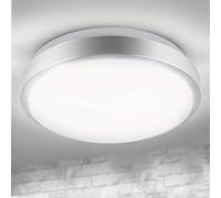 BAKAJI Plafonnier à puce 80 LED à haute luminosité, design moderne, rond, 12 W, lumière blanche naturelle, 4 000 K, 1 200 lumens, diamètre 29,5 cm, en métal et PVC, éclairage maison