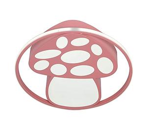 BAKAJI Plafonnier de chambre pour enfants, puce 72 LED, haute luminosité, 28 W, 2 800 lumens, lumière dimmable, couleur réglable, lampe lustre, plafond en métal avec télécommande (Champignon)