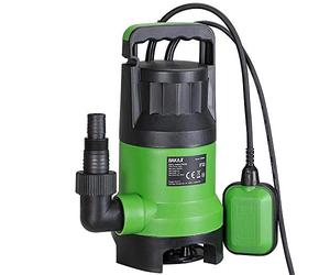Bakaji Pompe à immersion électro-pompe submersible pour eaux usées, puissance 750 W, portée 13 000 l/h, profondeur maximale 7 mètres avec fond plat, poignée pour le transport et câble 10 mètres