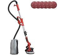 Bakaji Ponceuse Murale Pliante Plafond Girafe Ponceuse Placoplâtre 750W Puissance 800-1750 tr/min Aspiration Automatique de Poussière avec Lumière LED Tige Télescopique et 6 Disques Abrasifs 225mm