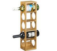 BAKAJI Porte-Bouteilles en Bois de Bambou, 5 Places, 52 x 14 x 12 cm, Unique