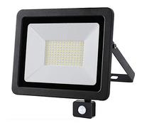 BAKAJI Projecteur LED extérieur avec capteur de mouvement PIR réglable 100 W, lumière blanche 6 000 K ultra-lumineuse 8 000 lm, lampe spot mince pour jardin, éclairage de sécurité, spots étanches IP65