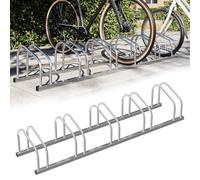 BAKAJI Rack pour vélo de Sol ou Mur, Support de stationnement extérieur pour vélo en Acier, Porte-vélo avec matériel de Montage Inclus (5 Places)